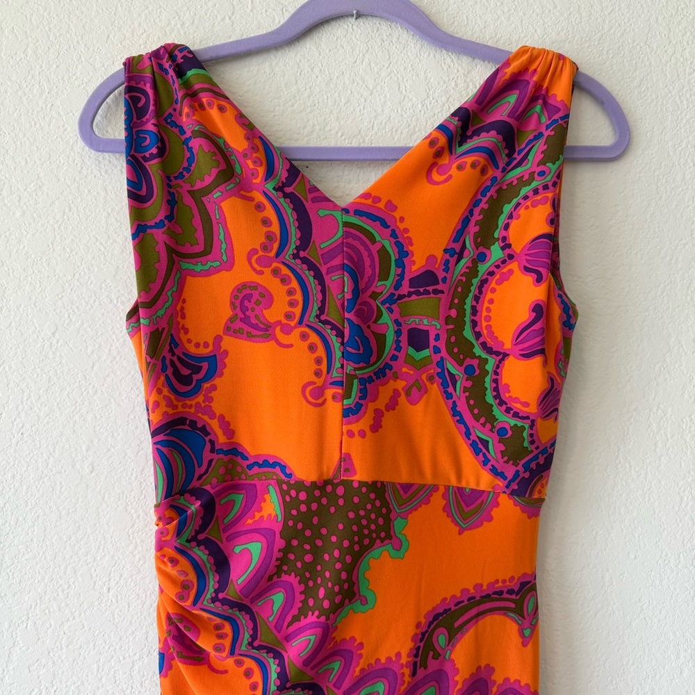 Lauren Ralph Lauren Vintage Paisley Patterned Faux Wrap Sleeveless Midi Dress - Picture 10 of 14